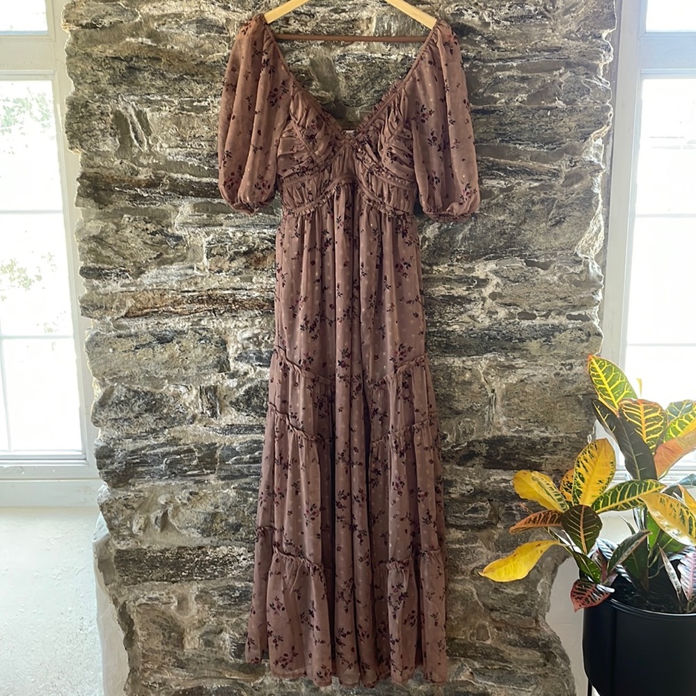 Stile by Per Lei Boutique Double Slit Maxi Dress in Mauve- Women’s Size Small